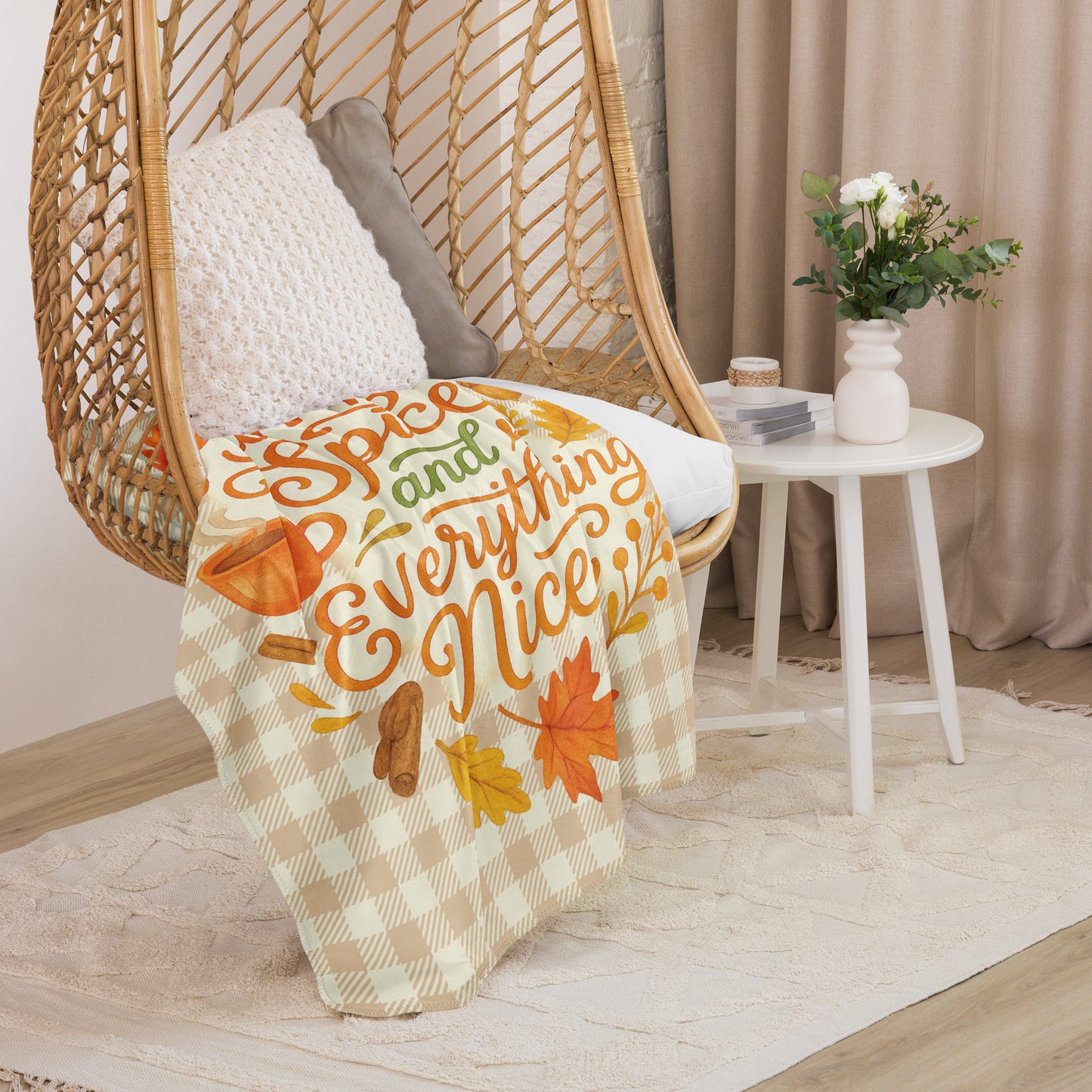 Pumpkin Spice and Everything Nice Sherpa Blanket – Cozy Fall Throw