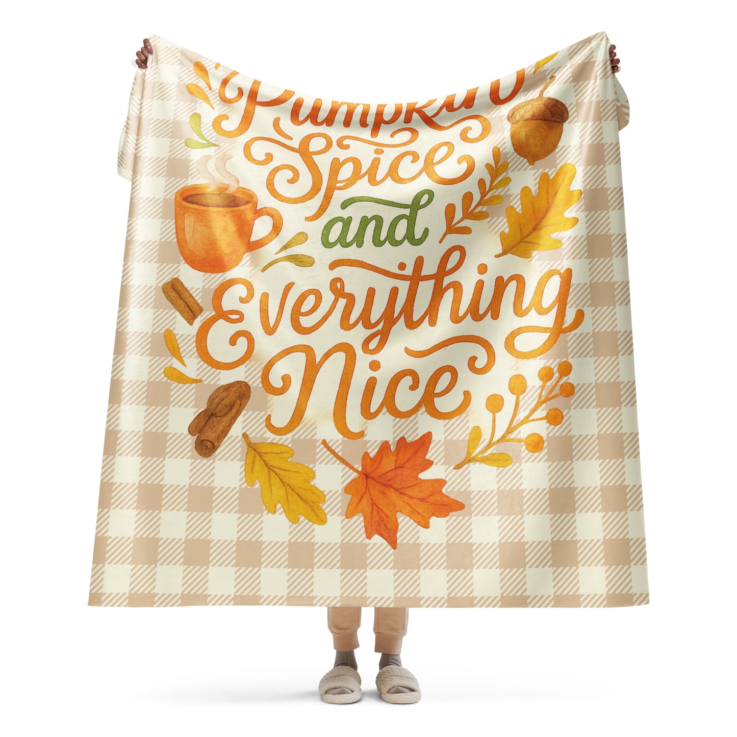 Pumpkin Spice and Everything Nice Sherpa Blanket – Cozy Fall Throw
