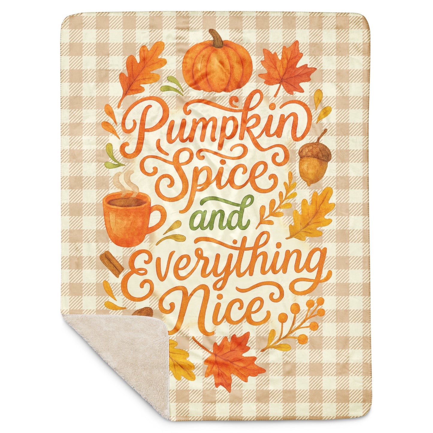 Pumpkin Spice and Everything Nice Sherpa Blanket – Cozy Fall Throw