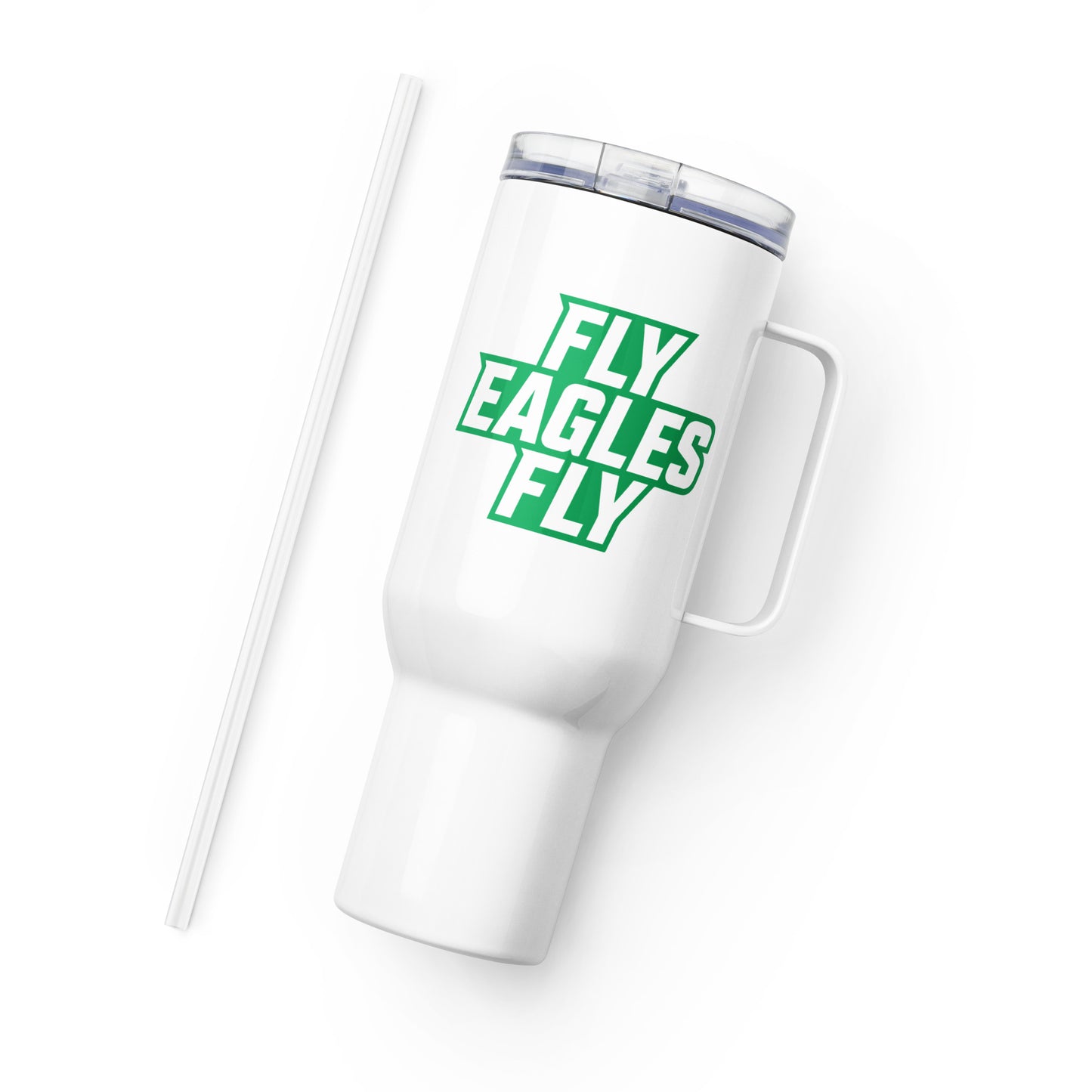 Travel Mug With a Handle Fly Eagles Fly