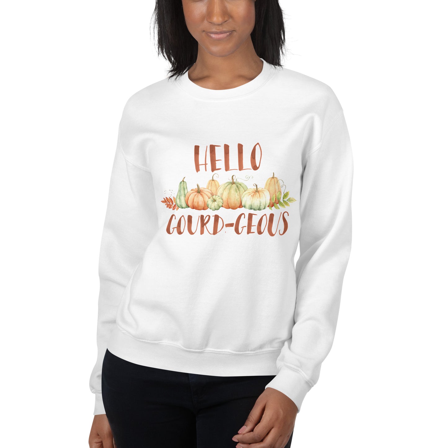 Hello Gourd-geous Fall Sweatshirt – Cozy Pumpkin Season Pullover
